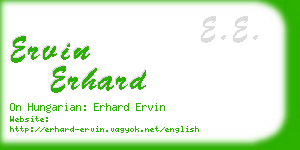 ervin erhard business card